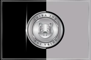 Shiba Inu Kryptowährung mit schwarzer und silberner Farbe vektor