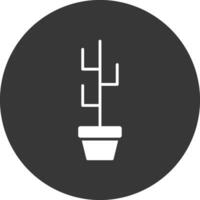 kaktus glyf inverterad ikon vektor