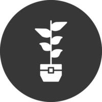 Gummi Pflanze Glyphe invertiert Symbol vektor