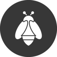 Bienen-Glyphe invertiertes Symbol vektor