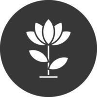 Lotus Blume Glyphe invertiert Symbol vektor