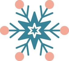 Schneeflocke-Glyphe zweifarbiges Symbol vektor