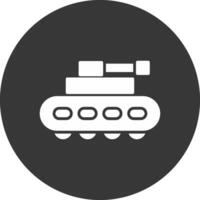 Tank-Glyphe invertiertes Symbol vektor