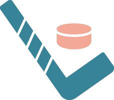 Eishockey-Glyphe zweifarbiges Symbol vektor