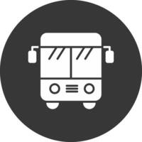Bus-Glyphe invertiertes Symbol vektor