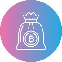 Bitcoin Tasche Linie Gradient Kreis Symbol vektor