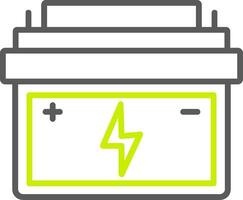 Batterieleitung zweifarbiges Symbol vektor