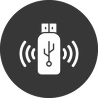 USB-Glyphe invertiertes Symbol vektor