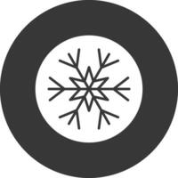 umgekehrtes Symbol für Schneeflocken-Glyphe vektor