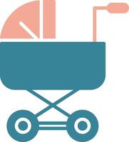 Kinderwagen-Glyphe zweifarbiges Symbol vektor