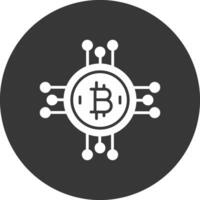 bitcoin bitcoin glyf omvänd ikon vektor