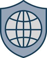 global säkerhet linje fylld grå ikon vektor