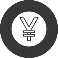 Yen Münze Glyphe invertiert Symbol vektor