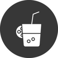 färsk juice glyf omvänd ikon vektor