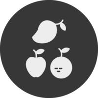 Früchte Glyphe invertiert Symbol vektor
