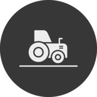 traktor glyf inverterad ikon vektor