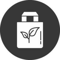 Eco Bag Glyphe umgekehrtes Symbol vektor