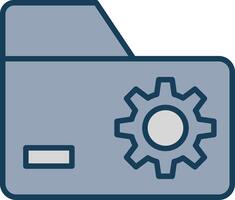 Mappe Verwaltung Linie gefüllt grau Symbol vektor