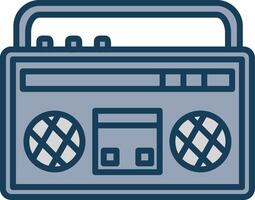 Boombox Linie gefüllt grau Symbol vektor