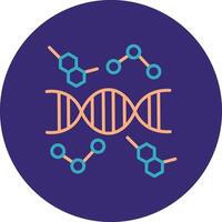 DNA Linie zwei Farbe Kreis Symbol vektor