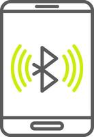 Bluetooth-Linie zweifarbiges Symbol vektor