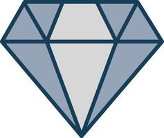 Diamant Linie gefüllt grau Symbol vektor