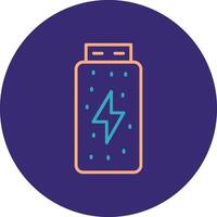 Batterie Status Linie zwei Farbe Kreis Symbol vektor