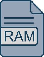 RAM Datei Format Linie gefüllt grau Symbol vektor