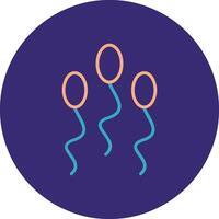 Sperma Linie zwei Farbe Kreis Symbol vektor