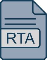 rta Datei Format Linie gefüllt grau Symbol vektor