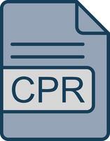 cpr Datei Format Linie gefüllt grau Symbol vektor