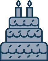Kuchen Linie gefüllt grau Symbol vektor