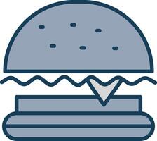 Burger schnell Essen Linie gefüllt grau Symbol vektor