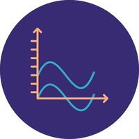 Vinka Diagram linje två Färg cirkel ikon vektor