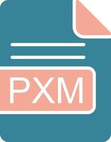 pxm fil formatera glyf två Färg ikon vektor