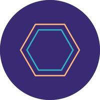 Hexagon Linie zwei Farbe Kreis Symbol vektor