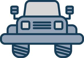 Jeep Linie gefüllt grau Symbol vektor
