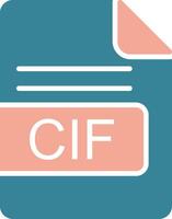 cif fil formatera glyf två Färg ikon vektor