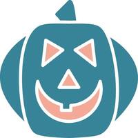 halloween pumpa glyf två färg ikon vektor