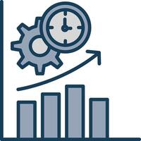 Produktivität Linie gefüllt grau Symbol vektor