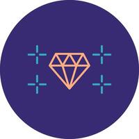 Diamant Linie zwei Farbe Kreis Symbol vektor