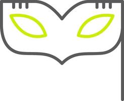 Auge Maske Linie zwei Farbe Symbol vektor