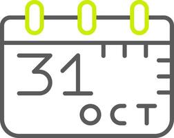 oktober 31: a linje två Färg ikon vektor