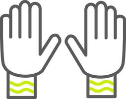 Handschuhe Linie zweifarbiges Symbol vektor