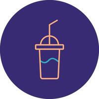 Milchshake Linie zwei Farbe Kreis Symbol vektor