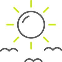 Sonnenlinie zweifarbiges Symbol vektor