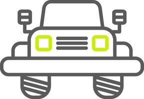 Jeep Linie zwei Farbe Symbol vektor
