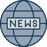 Welt Nachrichten Linie gefüllt grau Symbol vektor