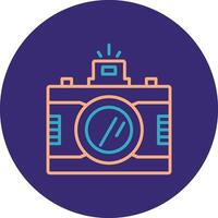 dslr Kamera Linie zwei Farbe Kreis Symbol vektor