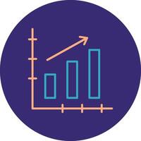 Bar Diagramm Linie zwei Farbe Kreis Symbol vektor